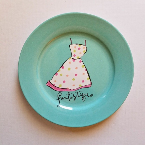 Boxed Set of 4 Vintage Rosanna by CIB 8” Salad Dessert Plates Fashion Dresses - Picture 4 of 8